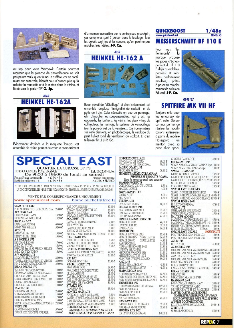 Replic 197 - Loire 130, P-40 B, Mirage F-1, Sepma